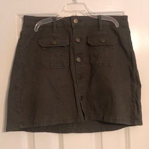army green alterd state mini skirt.